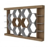 Hanah home Sueno White Walnut Polica za knjige 140x29.6x177.4cm, Smeđa | Eponuda.ba