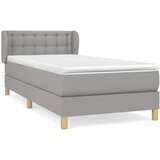  Okvir kreveta s oprugama i madrac svjetlosivi 90x200cm tkanina | shoptok.hr