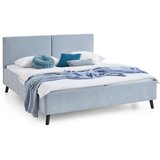 Meise Möbel Svetlo modra oblazinjena zakonska postelja z letvenim dnom 160x200 cm Piano – | Shoptok.si