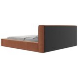 Makamii Tapecirani bračni krevet u boji terakote s prostorom za odlaganje s letvičastim okvirom 140x200 cm Noho - | shoptok.hr
