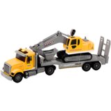 Lean_Toys Rumeni tovornjak Lora z bagrom | Shoptok.si