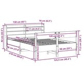 vidaXL Okvir kreveta bez madraca 120 x 200 cm od masivne borovine | shoptok.hr