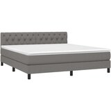  Box spring postelja z vzmetnico LED temno siva 160x200 cm blago, (20789416) | Shoptok.si