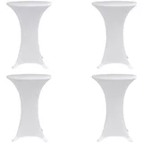 vidaXL navlaka za stol za stajanje Ø 60 cm bijela rastezljiva 4 kom