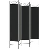 Sobna pregrada s 5 panela crna 200 x 200 cm od tkanine | shoptok.hr