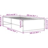  Okvir za krevet boja hrasta 100x200cm konstruirano drvo i metal Smeđa 100 x 200 cm | shoptok.hr