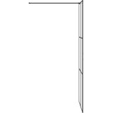 Pregrada za tuširanje s prozirnim staklom ESG 80 x 195 cm crna | shoptok.hr