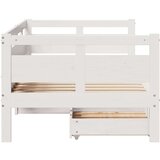 vidaXL Dnevna postelja s predali bela 90x200 cm trdna borovina | Shoptok.si