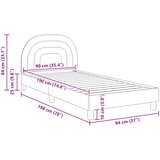  Krevet za djecu s uzglavljem Krema 90 x 190 cm Baršun | shoptok.hr