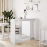  Barski stol s policom bijeli 124x46x103,5 cm konstruirano drvo | shoptok.hr