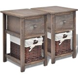 Furnova Nočna omarica 2 kosa iz lesa rjave barve, (21927349) | Shoptok.si