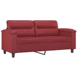  2-dijelni set sofa s jastucima boja vina od umjetne kože | shoptok.hr