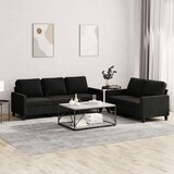 vidaXL Sedežna garnitura 2-delna z blazinami črn žamet | Shoptok.si
