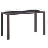  Miza rjava 123x60x74 cm poli ratan | Shoptok.si
