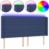  Posteljno vzglavje modro 163x16x118/128 cm blago, (20953355) | Shoptok.si