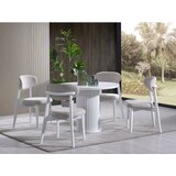 Hanah home silva - white white dining table & chairs set (4 pieces) | ePonuda.com