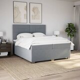  Krevet s oprugama i madracem svjetlosivi 200 x 200cm od tkanine | shoptok.hr