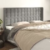  Uzglavlje s ušima svjetlosivo 183x16x118/128 cm baršunasto | shoptok.hr