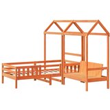  Set kreveta i klupe s krovom voštano smeđi 80x200 cm borovina | shoptok.hr