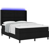 vidaXL Box Spring Krevet s Madracem i LED svjetlom Crna 140x190 cm Tkanina | shoptok.hr