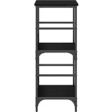  Polica za knjige Crna Hrast 50x33x82 cm Enginirano drvo i Čelik | shoptok.hr