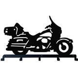 Wallxpert metalni zidni čiviluk 3012, turistički motocikl iz profila, 60 x 45 cm, crni Cene