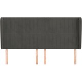  Uzglavlje s ušima tamnosivo 203x23x118/128 cm baršunasto | shoptok.hr