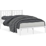  The Living Store Kovinski posteljni okvir z vzglavjem bel 120x190 cm - Posteljni Okvir, (21501339) | Shoptok.si
