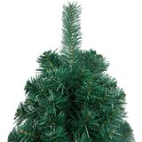 vidaXL Polovična novoletna jelka s stojalom zelena 240 cm PVC | Shoptok.si