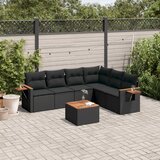  7-dijelni set vrtnih sofa od poliratana s jastucima crni | shoptok.hr