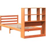 vidaXL Krevet s regalom za knjige bez madraca 75 x 190 cm masivno drvo | shoptok.hr