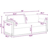 SOFA Tamno siva 198 x 78 x 80 cm tkanina | shoptok.hr
