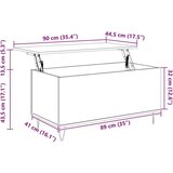  Stolić za kavu Crni hrast 90 x 44.5 x 45 cm Konstruirano drvo | shoptok.hr
