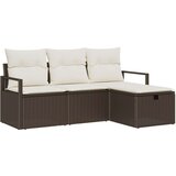  Set od 4 dijela vrtnih sofa s jastučićima smeđi poli ratan dvosed vrtna sofa s pohranom i jastučićima smeđi poli ratan Cijene