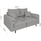 Ropez Svetlo siva sedežna garnitura iz rebrastega žameta 150 cm Ariella – | Shoptok.si
