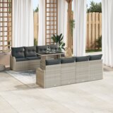  10-dijelni vrtni sofa set s jastučićima svjetlosiva poliratan | shoptok.hr