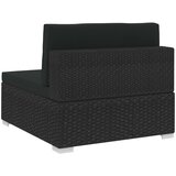 4-dijelna vrtna garnitura od poliratana s jastucima crna | shoptok.hr