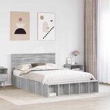  Krevetna konstrukcija s policom Siva Sonoma 150 x 200 cm | shoptok.hr