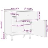  Nočna omarica Rjava 50 x 33 x 60 cm Masiven les manga, (5000107114) | Shoptok.si