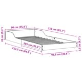  Krevetna konstrukcija Smeđa 90 x 210 cm Masivna borovina | shoptok.hr