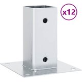 Postolja za stupove kvadratna 12 kom 61x61 mm pocinčani čelik | shoptok.hr