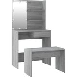  Set toaletnog stolića siva boja hrasta LED konstruirano drvo | shoptok.hr