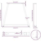  Noge za blagovaonski stol V-oblika 2 kom Prirodni čelik | shoptok.hr