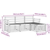  Set vanjskih sofa 4 pcs Bijela 193,5 x 122,5 x 73 cm | shoptok.hr