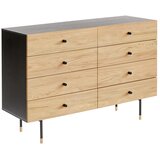 Woodman Crna/u prirodnoj boji niska komoda u dekoru hrasta 130x87 cm Jugend – | shoptok.hr