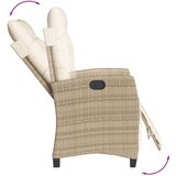 vidaXL Vrtna garnitura - 9-dijelni vrtni blagovaonski set od poliratana s jastucima bež - Dužina stola 200 cm Okrugla noga 8 | shoptok.hr