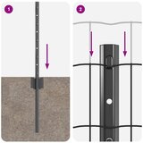 Euro Ograda s 5 U Postova Siva 0.8x10 m Čelik | shoptok.hr