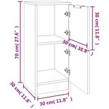  Komoda siva boja betona 30 x 30 x 70 cm od konstruiranog drva | shoptok.hr