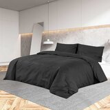  Set posteljine za poplun crni 135 x 200 cm pamučni Cijene