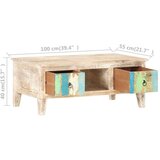  Stolić za kavu 100 x 55 x 40 cm od grubog drva bagrema | shoptok.hr